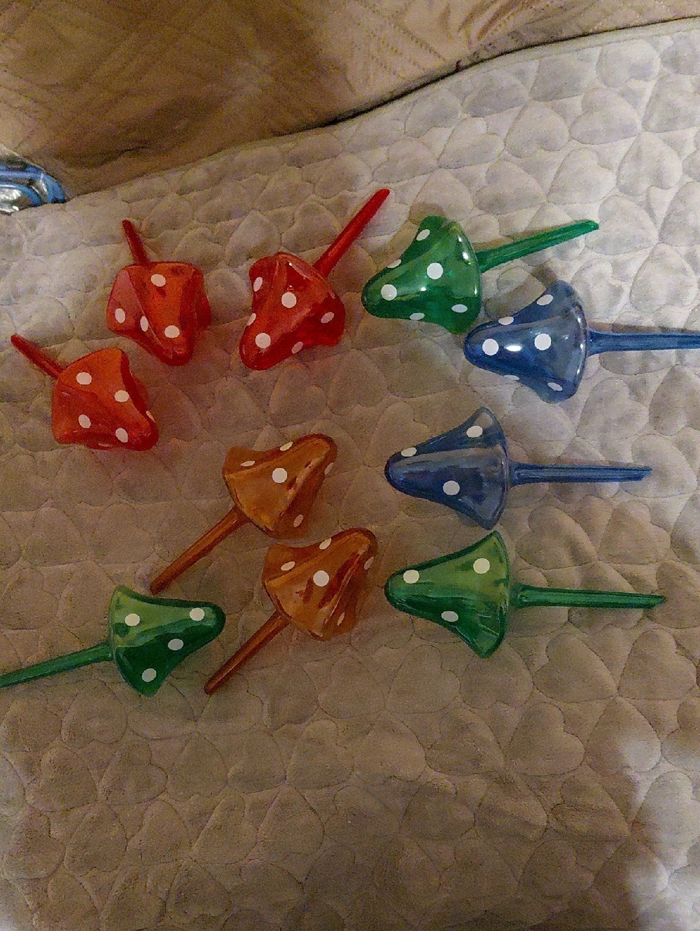 Multicolor Polka Dot Muchrooms Toppers Plant Watering